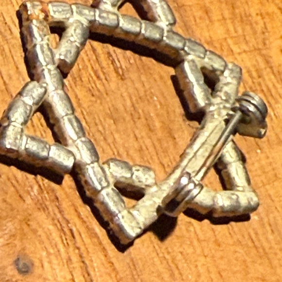 Vintage Blue Rhinestone Star of David Brooch Special Occasion - Picture 6 of 6